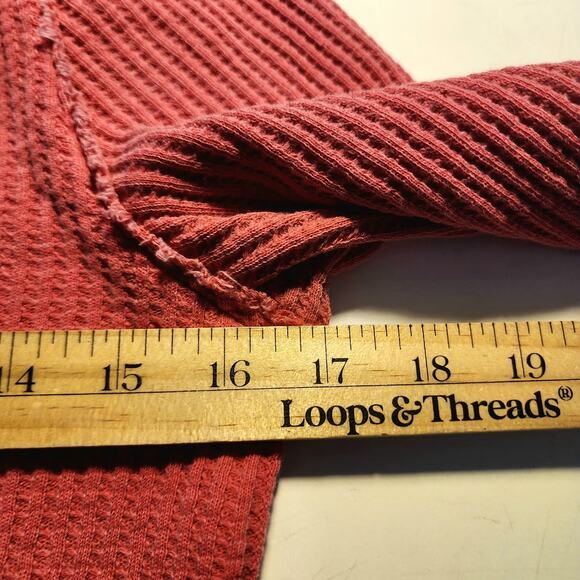 Anthropologie We the Free Top Womens L Roll with it Thermal Waffle knit cozycore - Picture 6 of 7